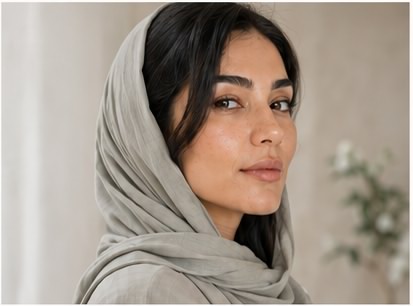 چهره طبیعی و مراقبت‌شده یک بانوی جوان
